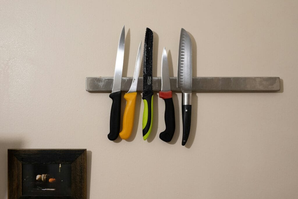 Kitchen Knives on wall